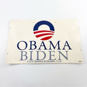 Obama Biden Double Sided Election Campaign Collectible Cardboard Sign 17 x 11